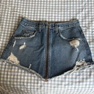Carmar Blue Distressed Denim Skirt